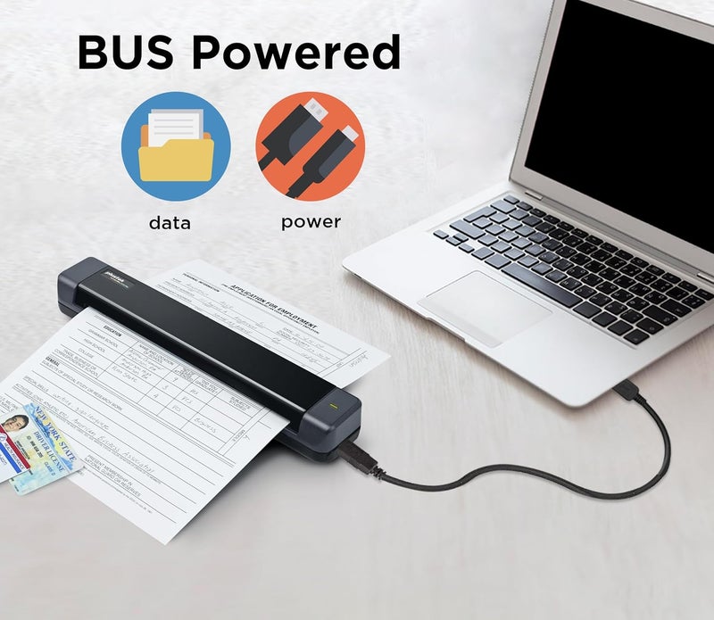 Plustek Mobile Scanner S410 Plus - Portable Sheet-Fed Document Scanner - for Windows 7 / 8 / 10 / 11, Featuring Button-Free Scanning with Included OCR Software - Image 5